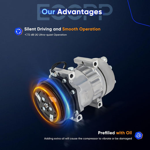AC Compressor with Clutch – Compatible with Ford F-650 / F-750 5.9L 6.0L 7.2L 2004-2007 - KUDUPARTS