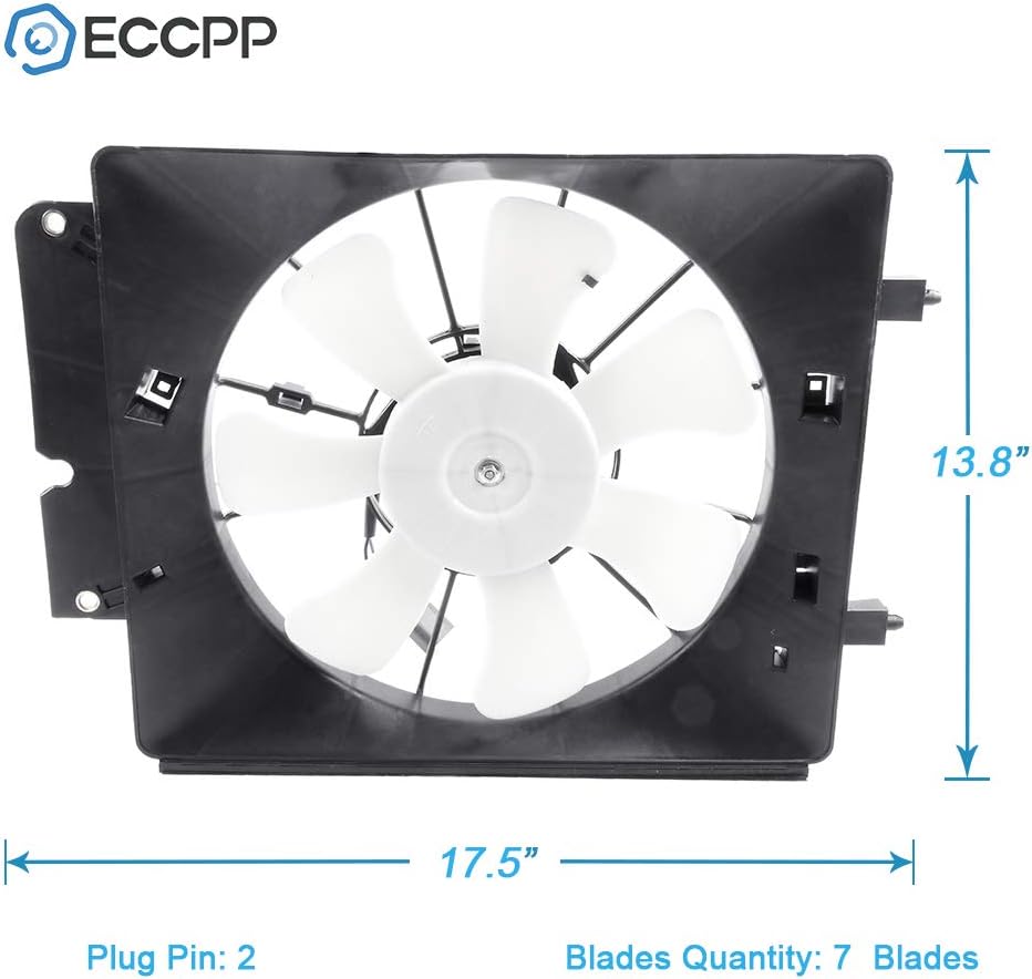 Radiator Condenser Cooling Fan Assembly Replacement Compatible with 2003-2006 Honda CR-V & Element 2.4L