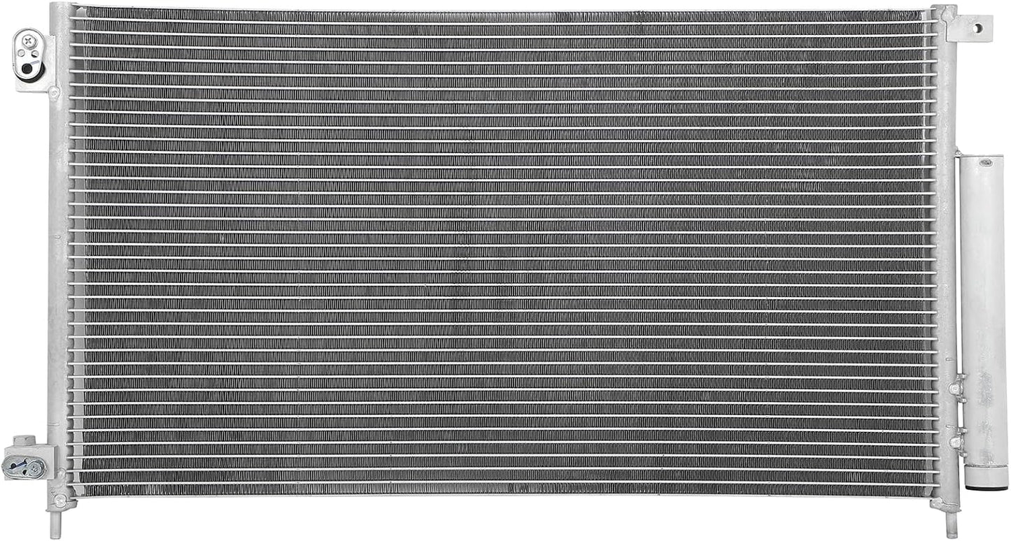 AC Condenser Compatible with 2003-2007 Honda Accord EX/LX (Coupe/Sedan 2-Door & 4-Door) – Radiator Cooling Fan Assembly, Replacement 3086C, CN 3086PFC, CN3086PFC, 7-3086