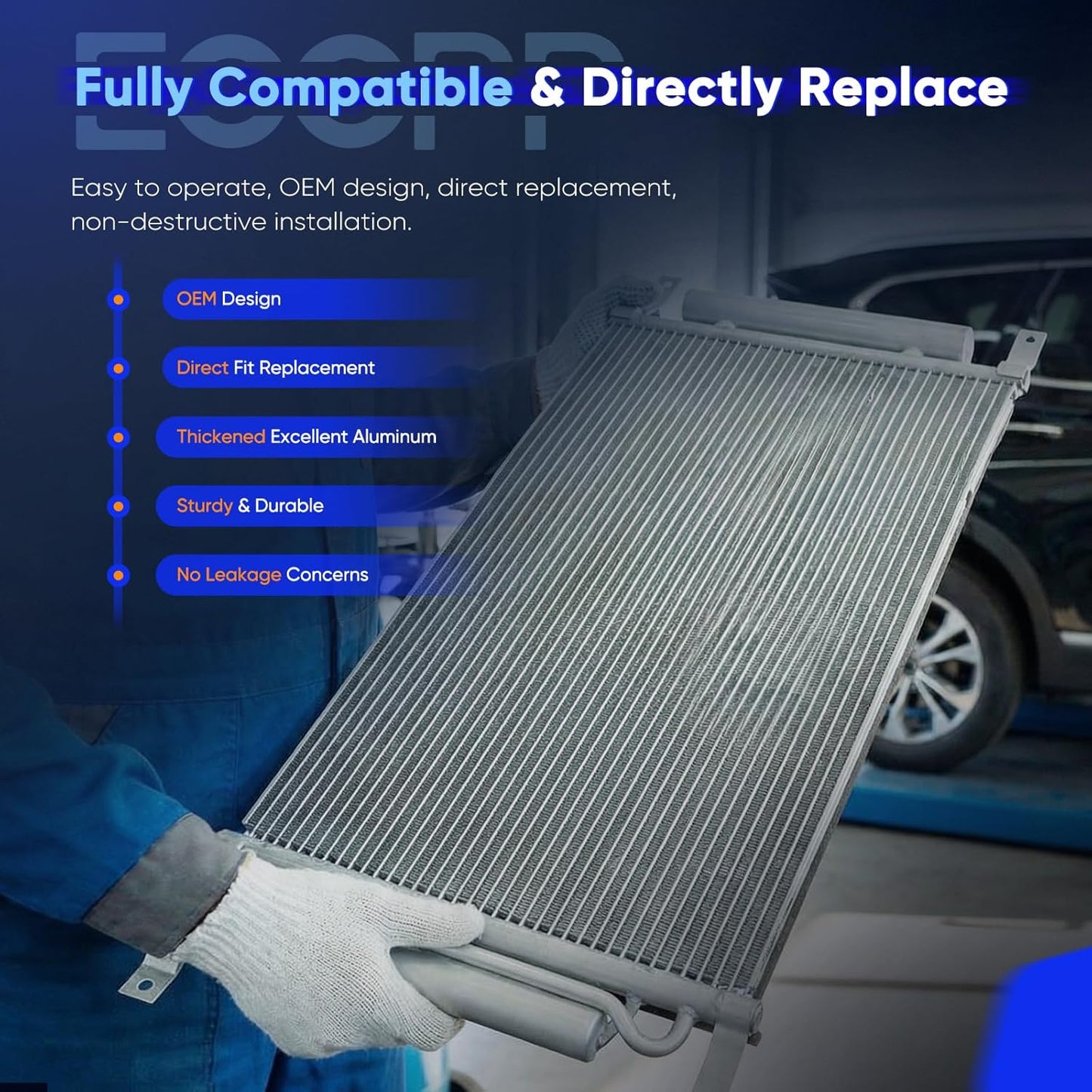 AC Condenser Compatible with 2011-2016 Nissan Altima & 2016-2017 Maxima | Radiator Cooling Fan Assembly | Replacement 4128, 4128C, CN 4128PFC, CN4128PFC, 940672