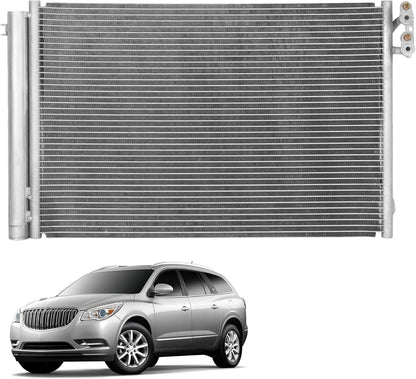 AC Condenser Compatible with 2008-2010 BMW 128i & 2006-2011 BMW 323i | Radiator Cooling Fan Assembly | Replacement 3443, 64539229022, 64509169791, BM3030124, 64536930040