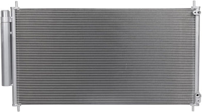 AC Condenser Compatible with 2012-2015 Honda Civic DX/EX/EX-L/HF/LX Sedan 4-Door, Radiator Cooling Fan Assembly, Replacement 3976, 3976C, CN 3976PFC, CN3976PFC, 7-3976