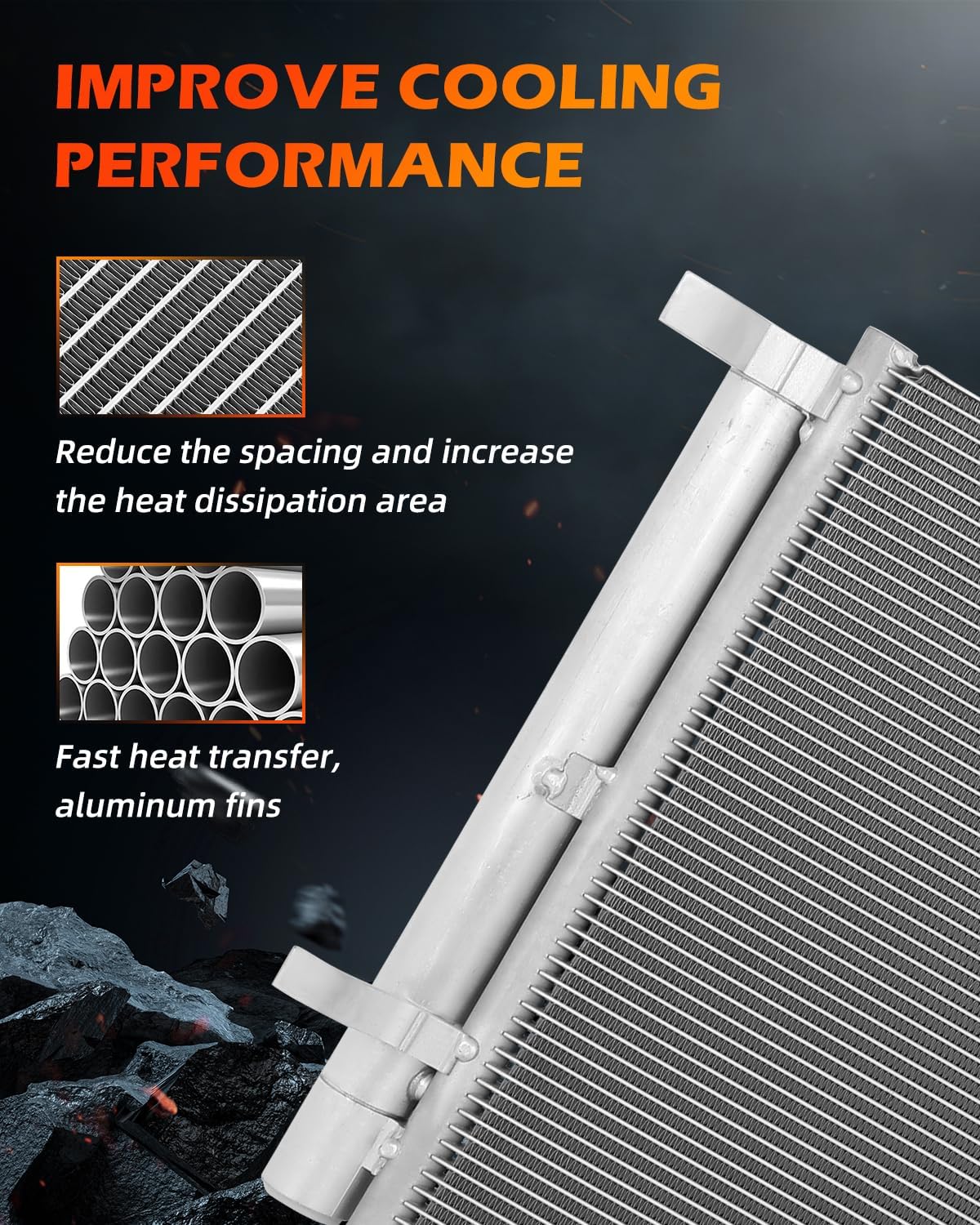 AC Condenser Compatible with 2019-2020 Kia Optima – Radiator Cooling Fan Assembly, Replacement 30139, 3794, 3794C, CN 3794PFXC, CN3794PFXC, 7-3794, 40329, 23305638, GM3030285, V40620038
