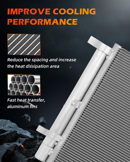 AC Condenser Compatible with 2019-2020 Kia Optima – Radiator Cooling Fan Assembly, Replacement 30139, 3794, 3794C, CN 3794PFXC, CN3794PFXC, 7-3794, 40329, 23305638, GM3030285, V40620038 - KUDUPARTS