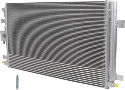 AC Condenser Compatible with 2018-2019 Chevrolet Equinox L/LS/LT/Premier Plus Sport Utility 4-Door, Radiator Cooling Fan Assembly, Replacement 30082, 23270537, 84550136
