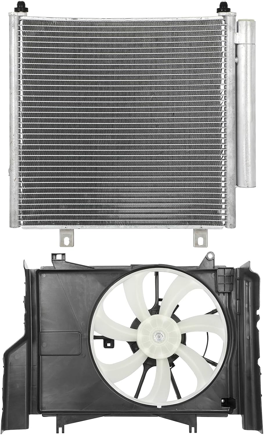 4331 A/C Condenser Cooling Fan Assembly Compatible with 2014-2015 Mitsubishi Mirage