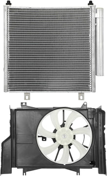 4331 A/C Condenser Cooling Fan Assembly Compatible with 2014-2015 Mitsubishi Mirage