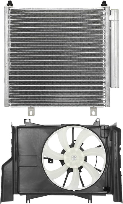 4331 A/C Condenser Cooling Fan Assembly Compatible with 2014-2015 Mitsubishi Mirage