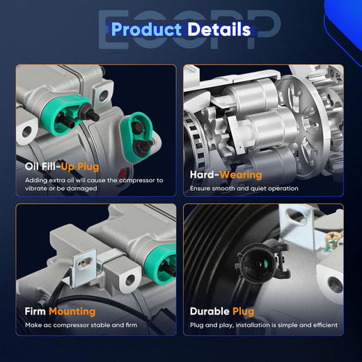 2006-2012 Hyundai Azera, Santa Fe, Sonata & Kia Magentis, Optima, Sorento A/C Compressor with Clutch - KUDUPARTS