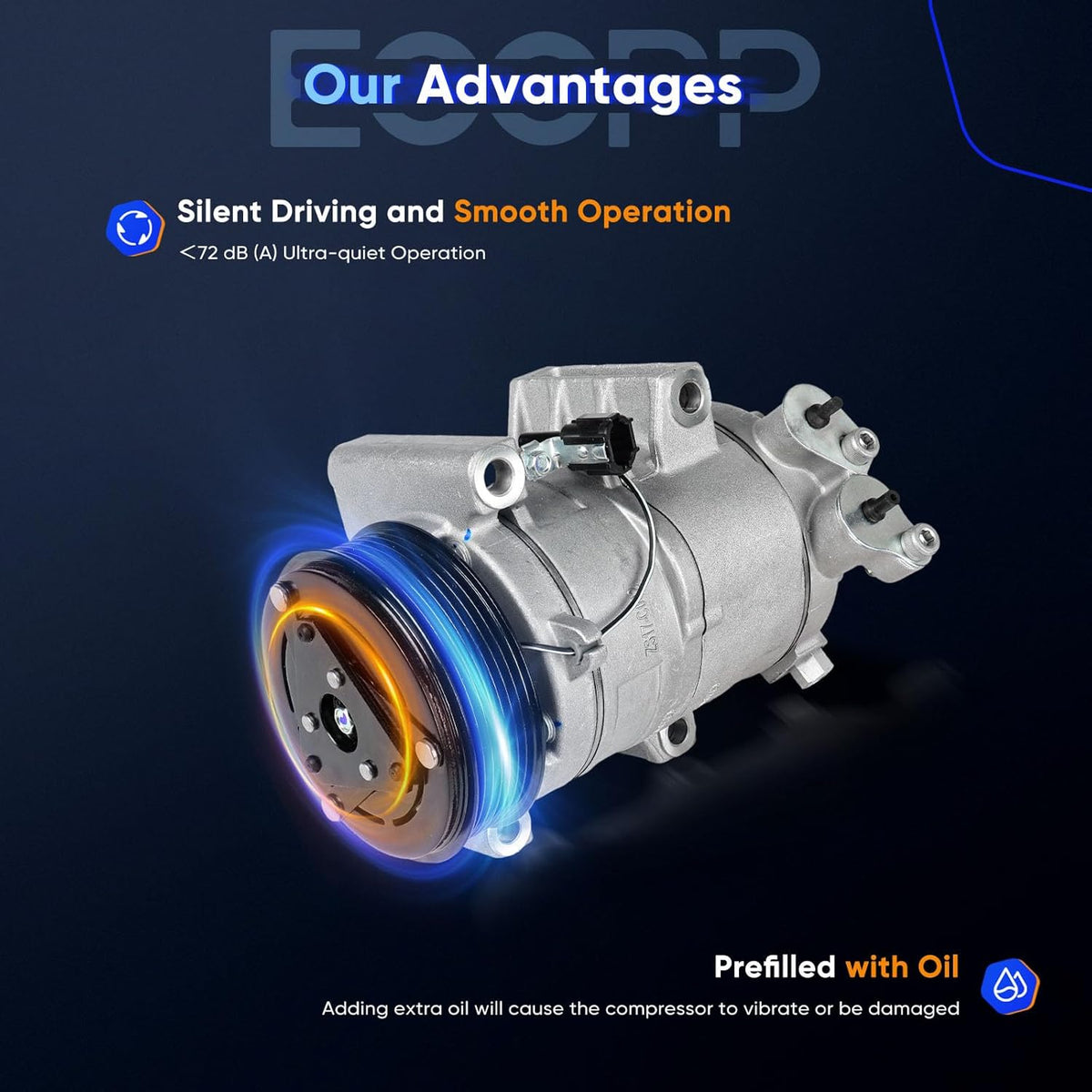 A/C Compressor with Clutch – Compatible with Infiniti QX56 5.6L (2004-2013) & Nissan NV2500/NV3500 (2012-2016) - KUDUPARTS
