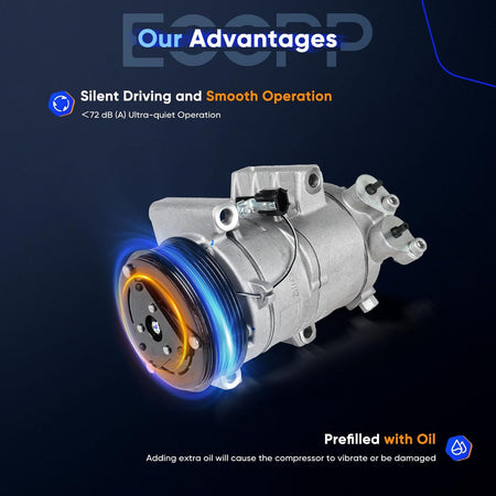 A/C Compressor with Clutch – Compatible with Infiniti QX56 5.6L (2004-2013) & Nissan NV2500/NV3500 (2012-2016) - KUDUPARTS