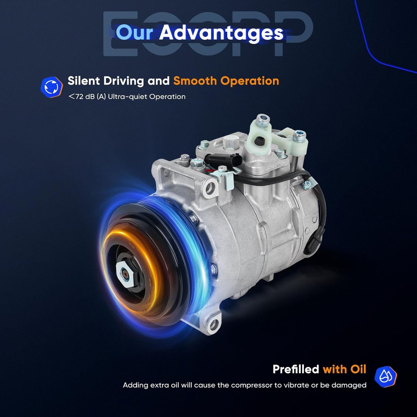 A/C Compressor with Clutch – Compatible with Mercedes-Benz C230, C280, C350, E300, E350, GLK300 (2008-2012)