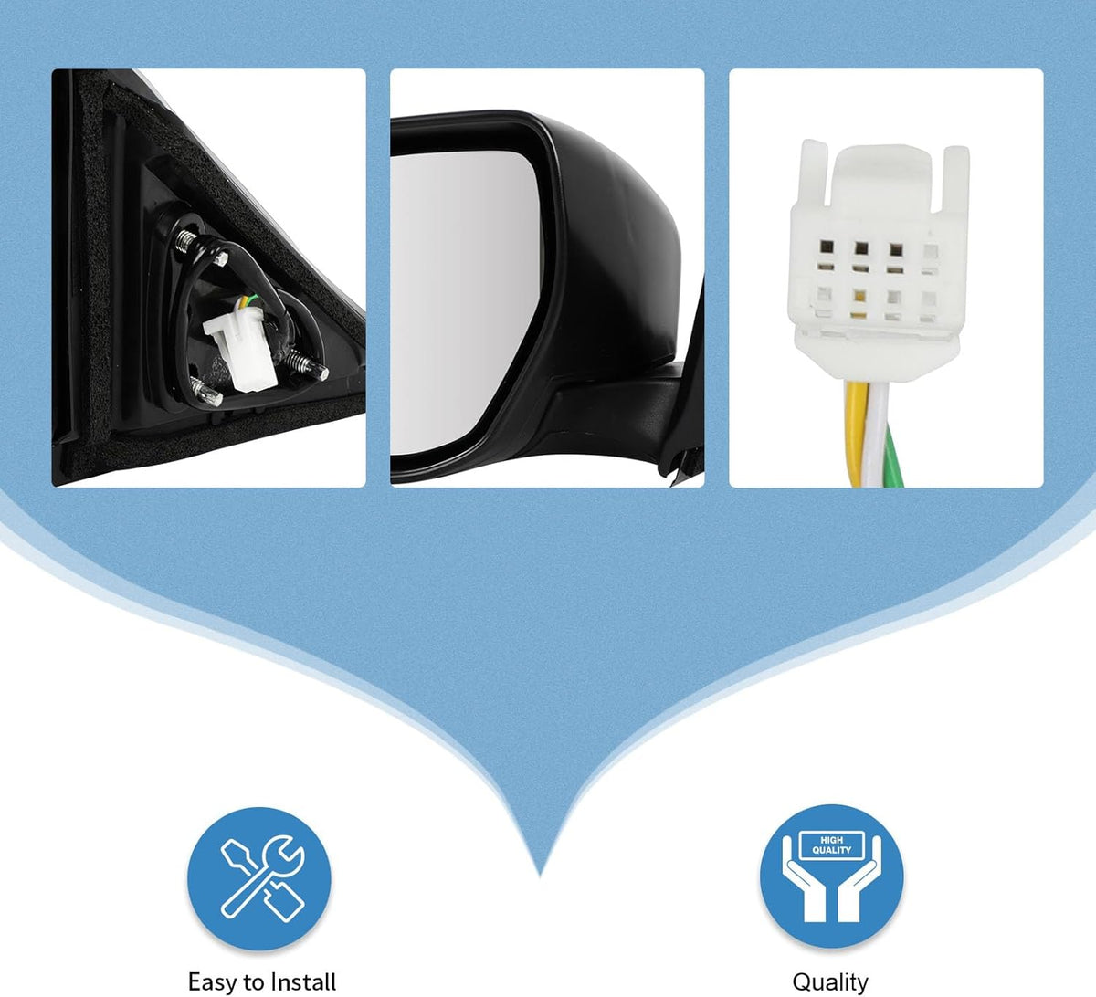 2013-2018 Nissan Altima Driver Side Exterior Mirror Replacement (963023TH0A-PFM) - KUDUPARTS