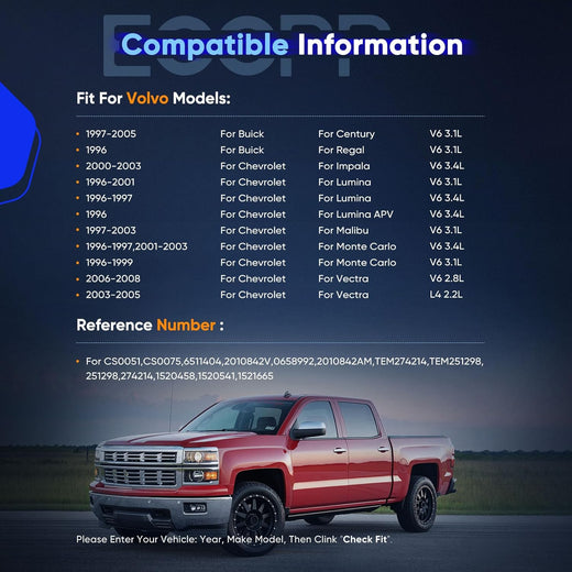 AC Compressor Compatible with Chevrolet Impala 3.4L (2002-2003) & Pontiac Grand Prix 3.1L (1996-2003) - KUDUPARTS