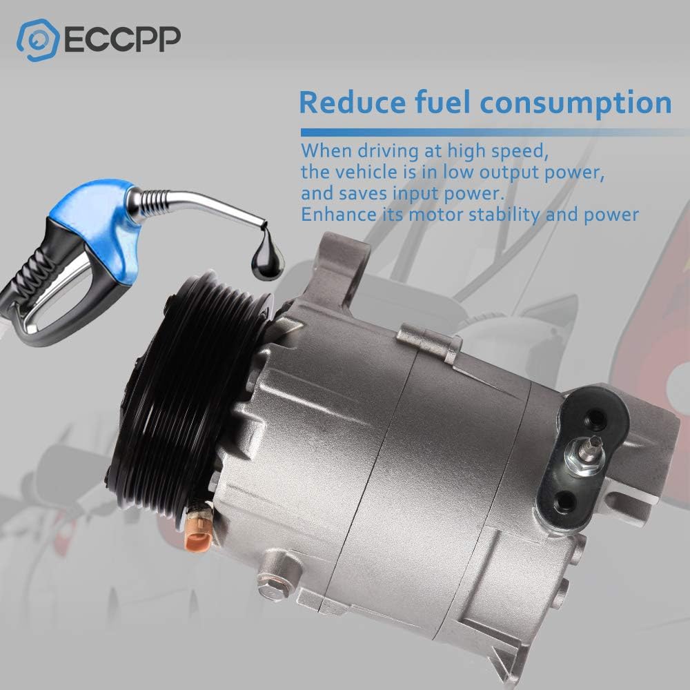 AC Compressor with Clutch for Chevrolet Impala, Malibu, Monte Carlo & Pontiac G6 3.5L 3.9L 2006-2011 – Fast Cooling, 6 Grooves