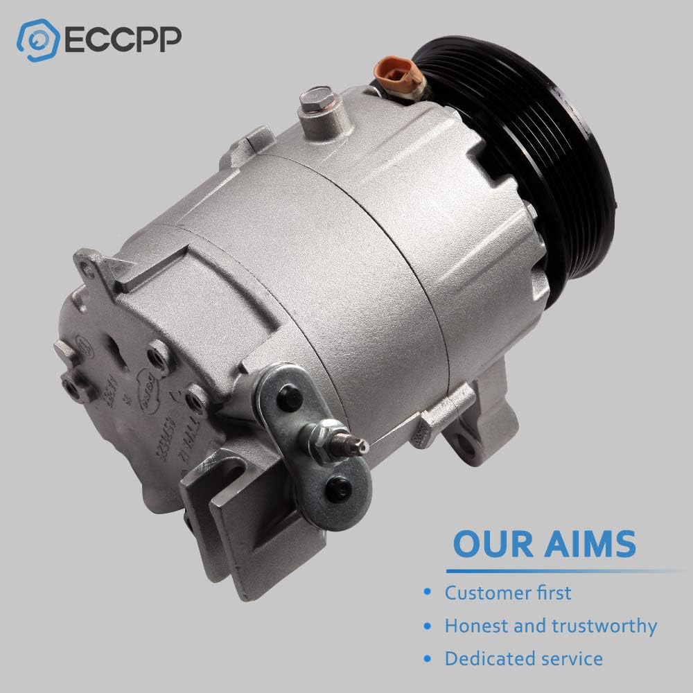 AC Compressor with Clutch for Chevrolet Impala, Malibu, Monte Carlo & Pontiac G6 3.5L 3.9L 2006-2011 – Fast Cooling, 6 Grooves