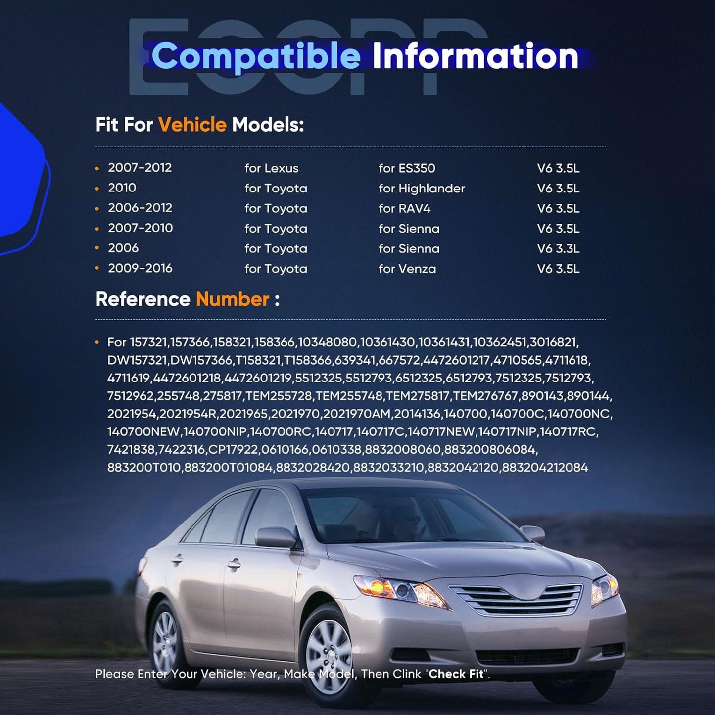 A/C Compressor with Clutch – 2007-2013 Lexus ES350, Toyota Sienna & Venza 3.5L – Fast Cooling AC Compressor