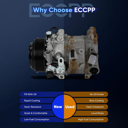 A/C Compressor with Clutch – 2007-2013 Lexus ES350, Toyota Sienna & Venza 3.5L – Fast Cooling AC Compressor