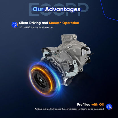 A/C Compressor with Clutch – 2007-2013 Lexus ES350, Toyota Sienna & Venza 3.5L – Fast Cooling AC Compressor