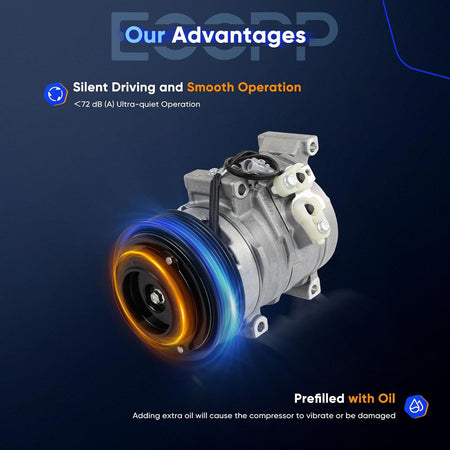 AC Compressor with Clutch – Compatible with Scion tC 2.4L (2005-2010) - KUDUPARTS