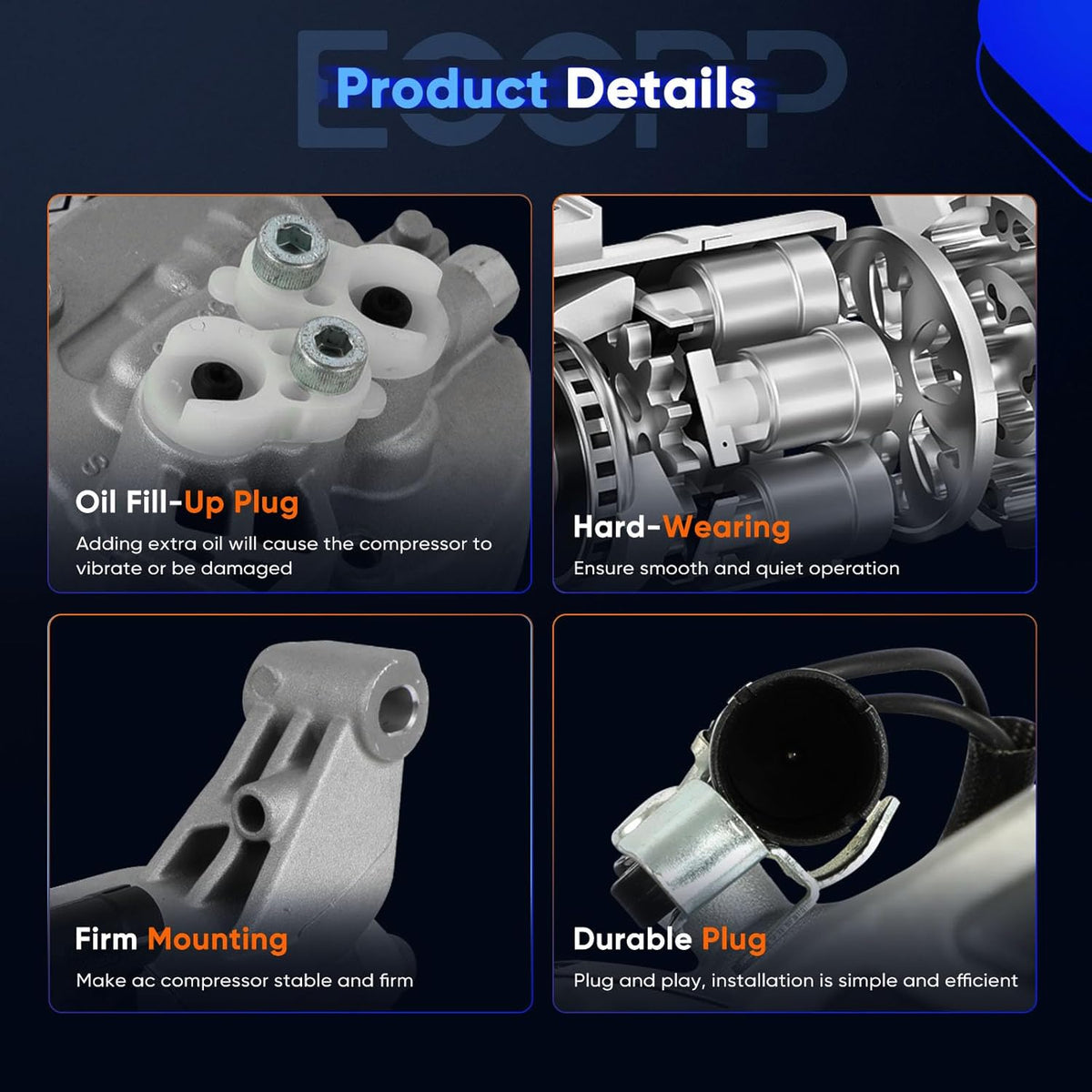 AC Compressor with Clutch | Compatible with Mini Cooper 1.6L (2002-2008) - KUDUPARTS