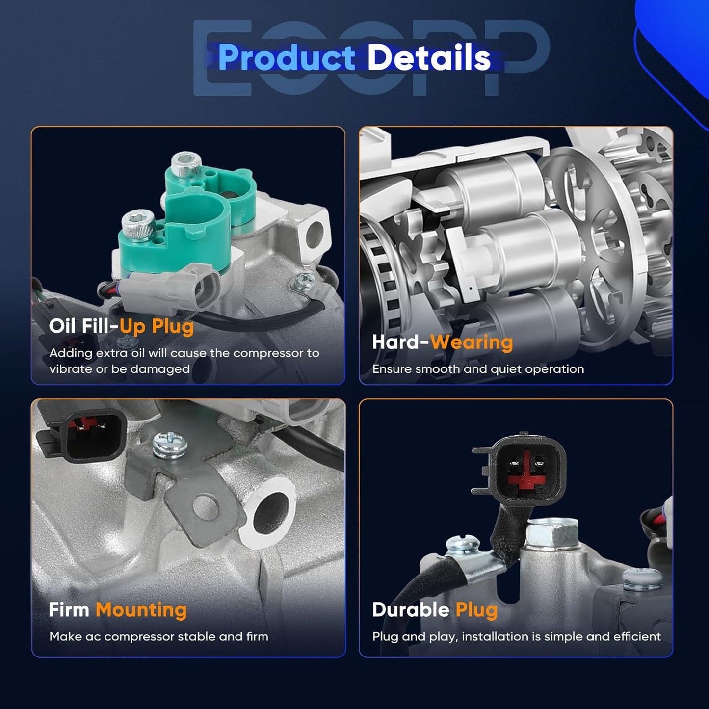A/C Compressor with Clutch – Compatible with Ford Focus 2.0L (2014-2018)