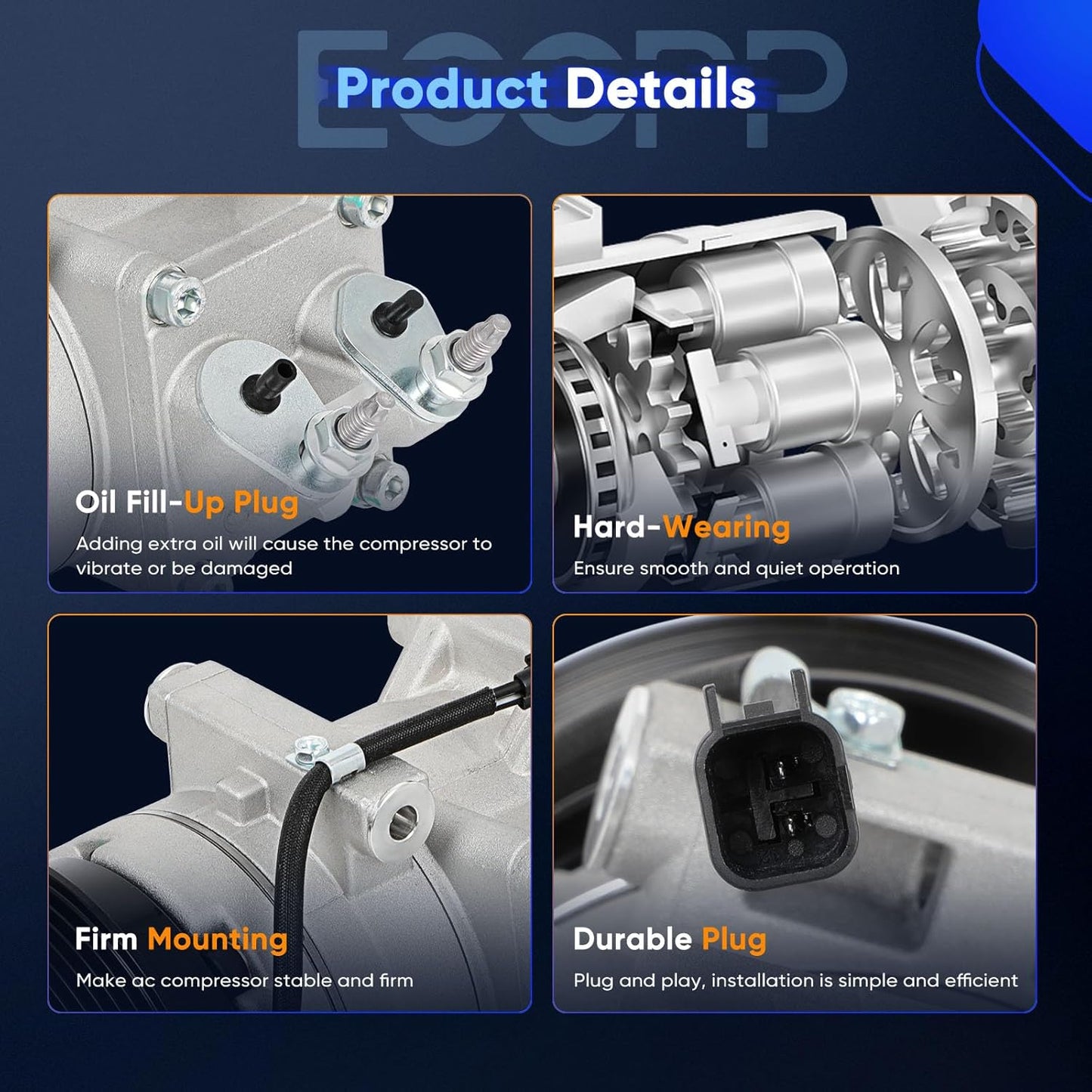 AC Compressor with Clutch – Compatible with Ford Fiesta 1.6L (2010-2013)