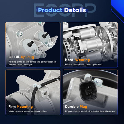 AC Compressor with Clutch – Compatible with Ford Fiesta 1.6L (2010-2013)
