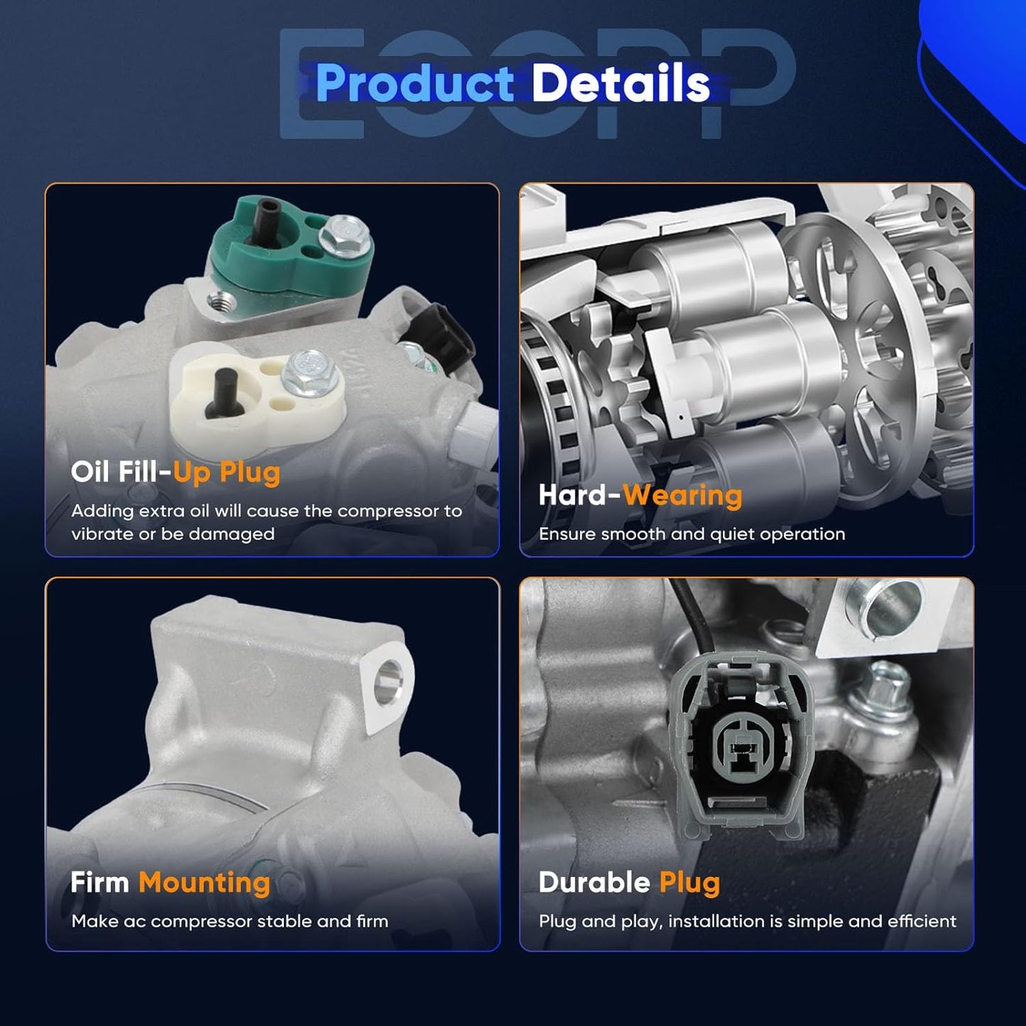 AC Compressor with Clutch for Toyota Corolla Matrix 1.8L 2009-2010 & Scion xD 1.8L 2008-2014
