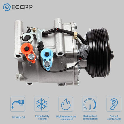 AC Compressor for 2001 Honda Civic, Acura EL 1.7L (1997-2001), & Honda Prelude 2.2L – Fast Cooling Air Conditioning Compressor