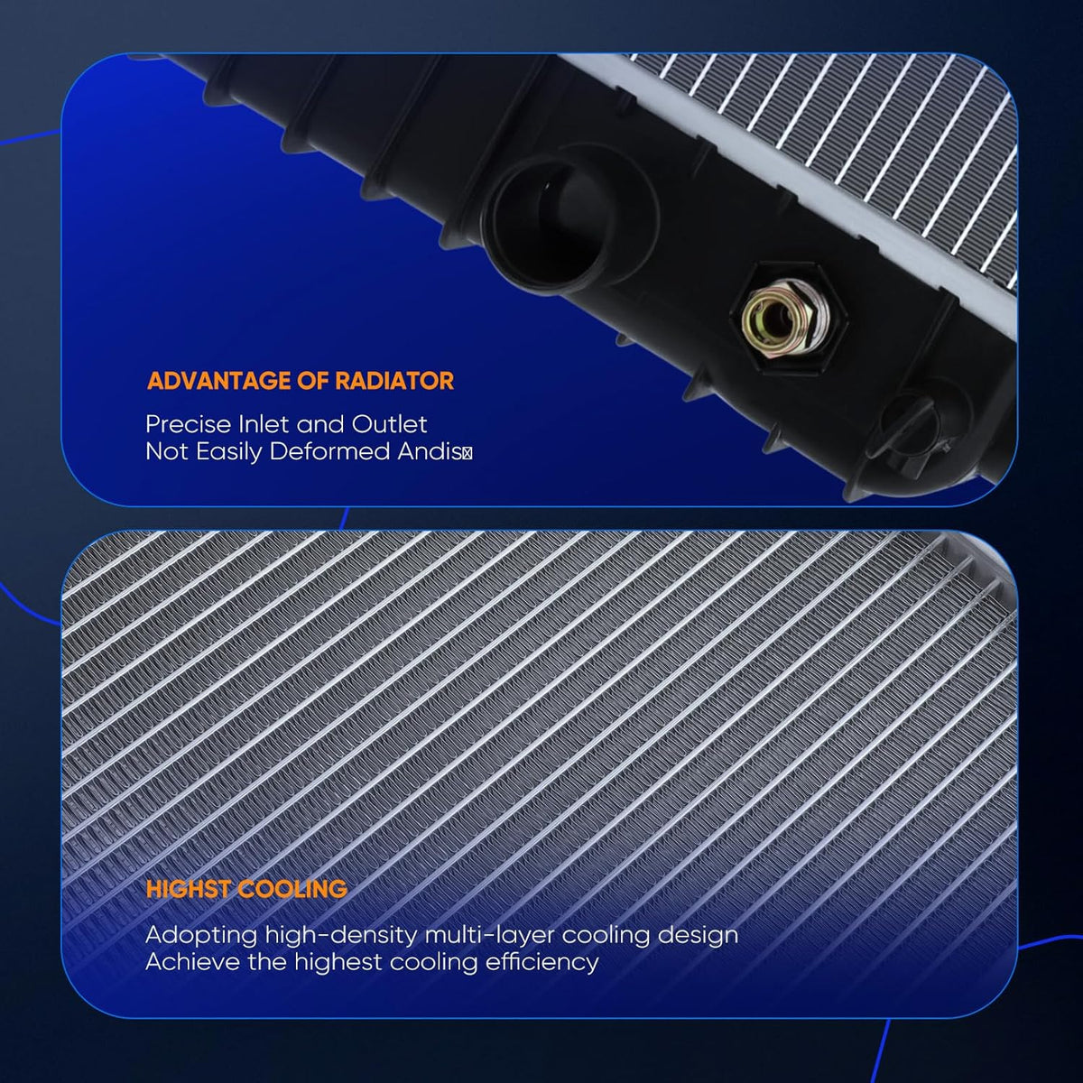 1826 Radiator Compatible with 1996-2005 Chevy Blazer, 1996-2004 Chevy S10, 1996-2005 GMC Jimmy, 1996-2004 GMC Sonoma 4.3L - Replace 1826, CU1826 Engine Coolant Radiator - KUDUPARTS