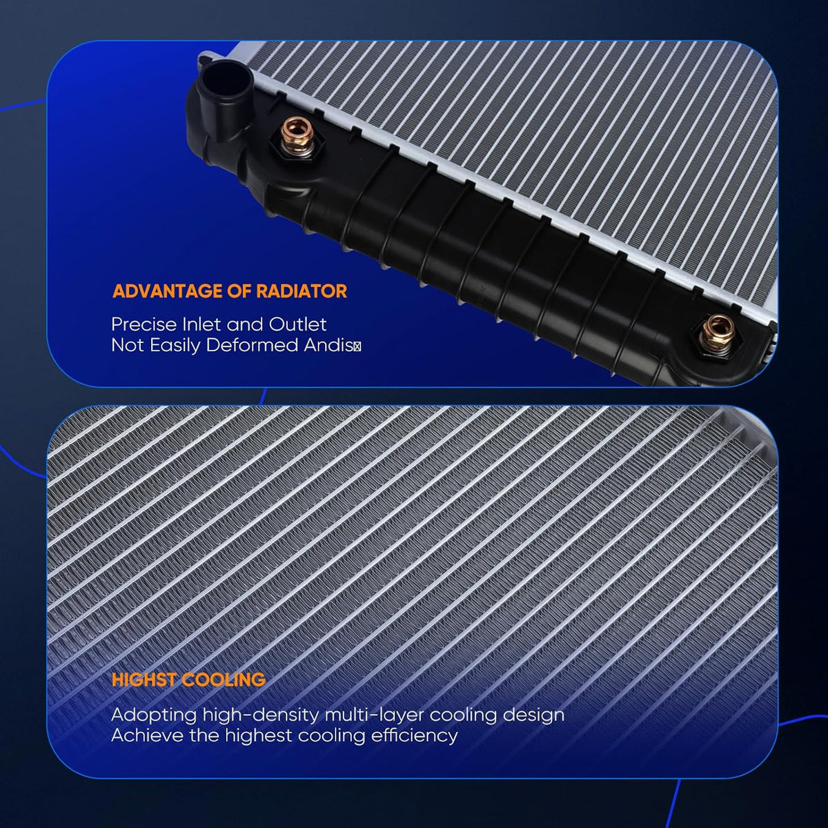 1994-2003 Chevrolet S10 & GMC Sonoma 2.2L Aluminum Engine Coolant Radiator (CU1531, 89040307, 52462545, 52452545) - KUDUPARTS