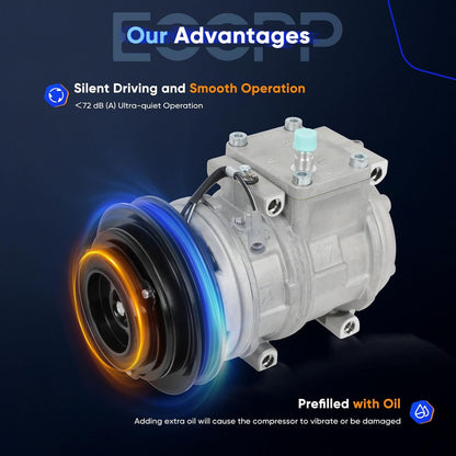 A/C Compressor with Clutch – Compatible with Toyota 4Runner 2.7L & 3.4L (1996-2002)