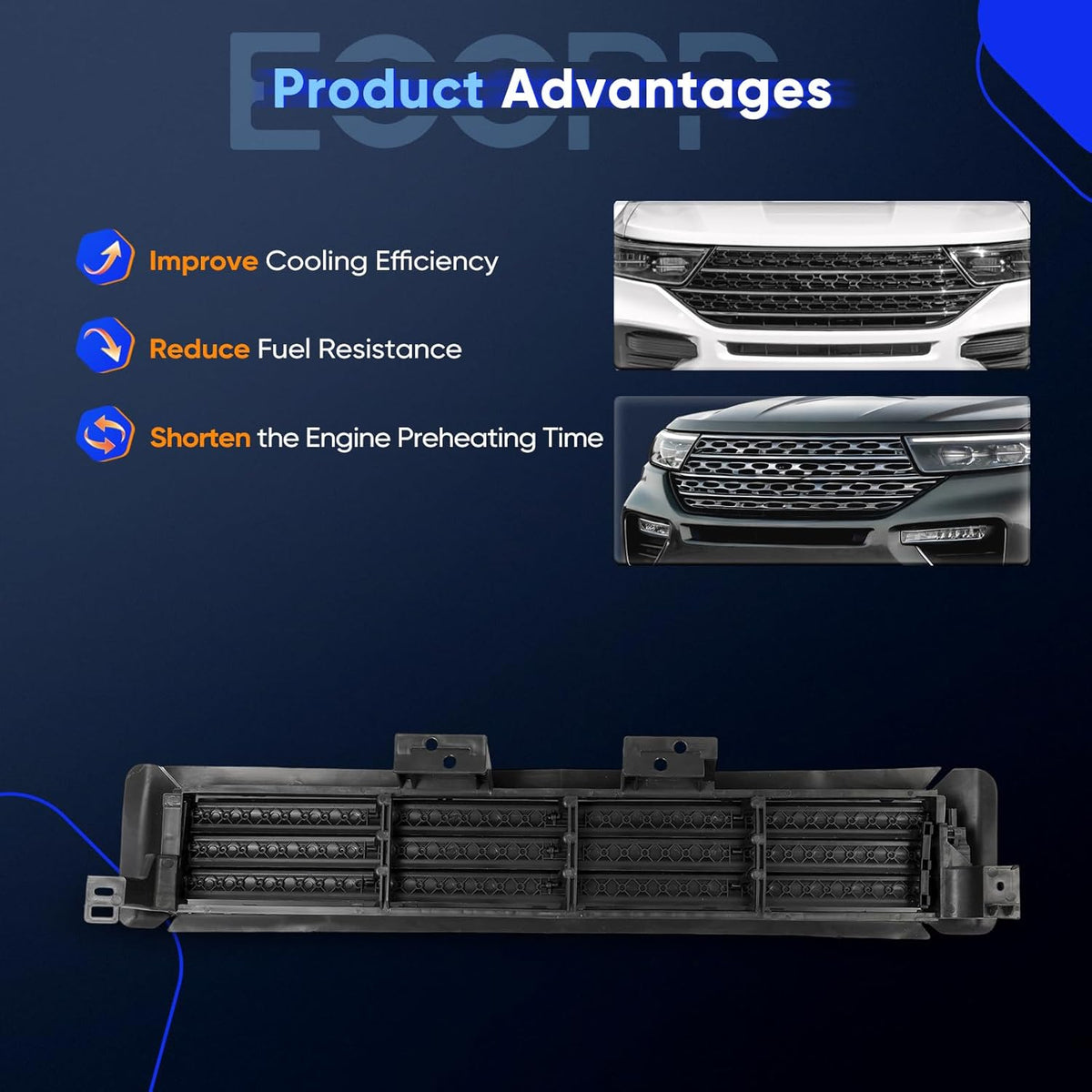 Radiator Shutter Assembly 2015-2021 Nissan Altima Murano Grille Shutter Replacement (Without Motor) - KUDUPARTS