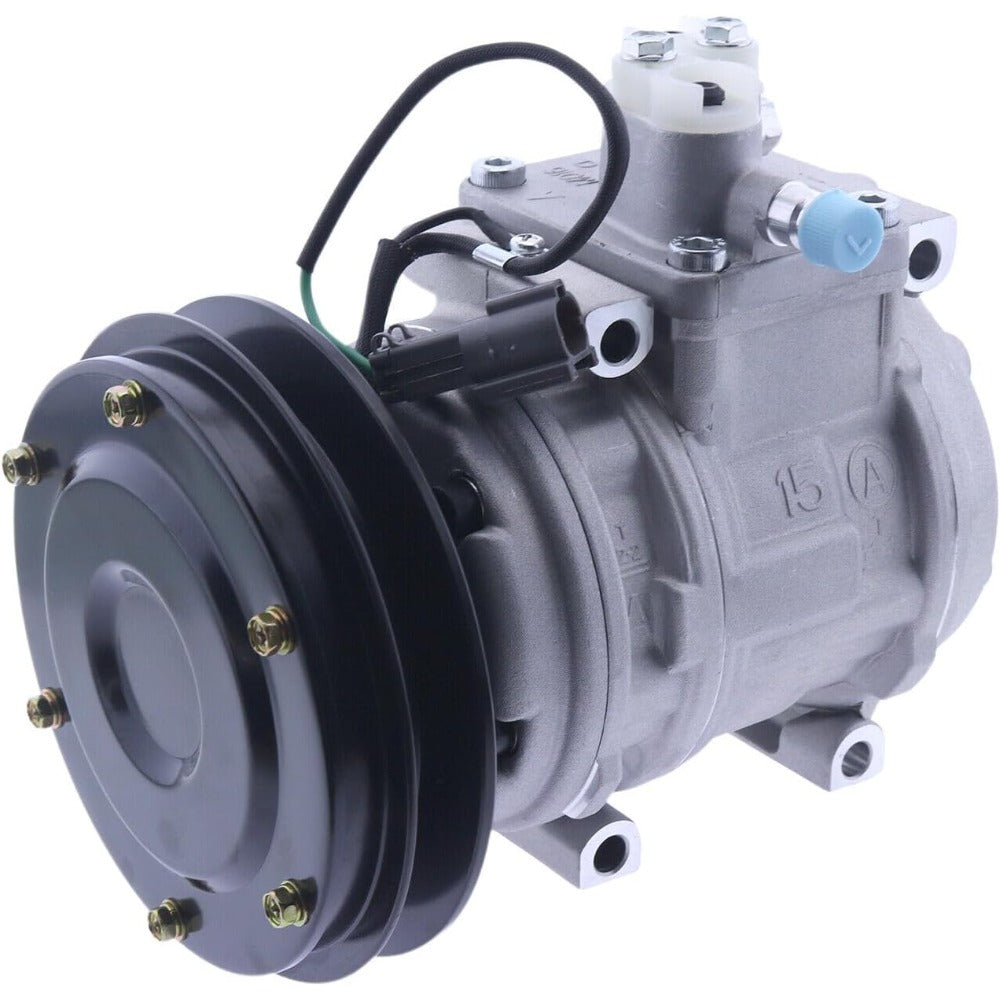 10PA15C A/C Compressor 4333459 for Hitachi EX220-3 EX220-5 EX230-5 EX270-5 EX300-3 EX300-5 EX400-3 EX400-5 EX550 EX700 - KUDUPARTS