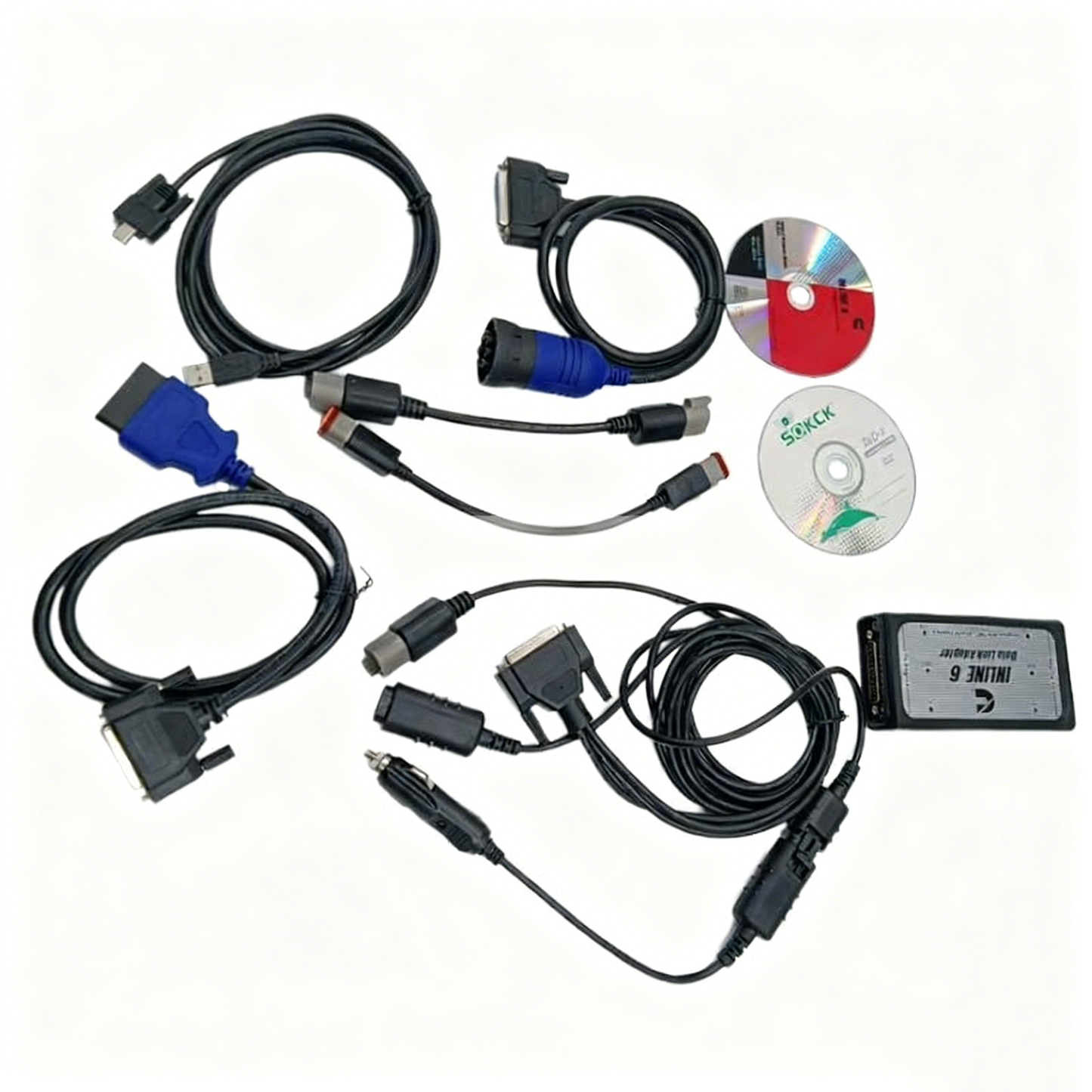 Cummins INLINE 6 Data Link Adapter full kit with INSITE 8.7 pro Software for Engine ISC B C QSB ISDE ISZ QSL Trucks Diagnostic & Programming