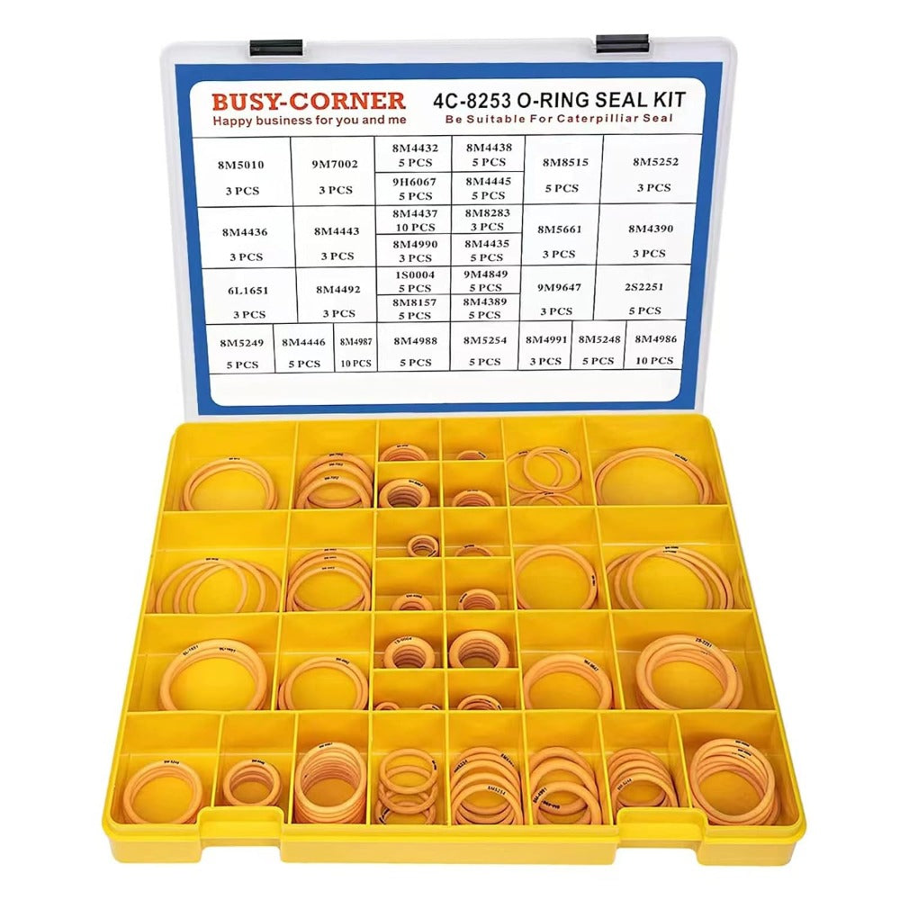 O-ring Assortment Kit 4C-8253 270-1533 for Caterpillar CAT Engine 3304 3306 3408 3408E 3412 C15 - KUDUPARTS