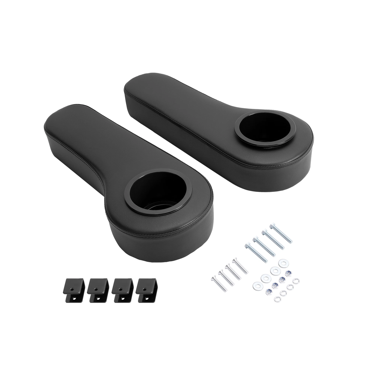 Black Armrest with Cup Holder for Club Car EZGO Yamaha Golf Cart - KUDUPARTS