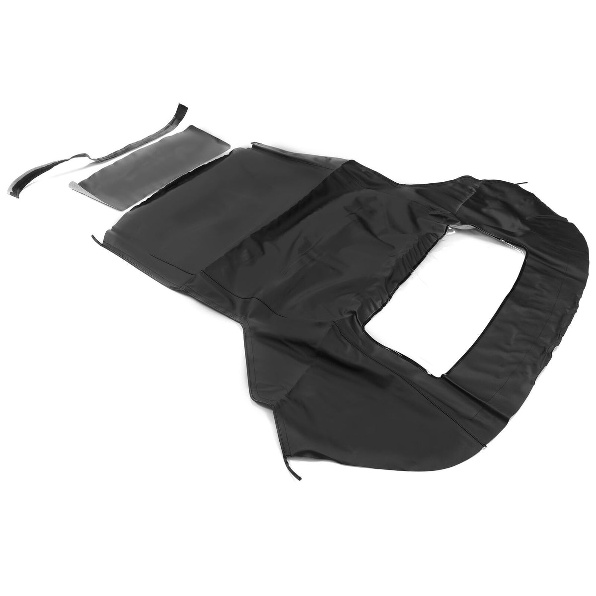 Black Convertible Soft Top w DOT Approved Plastic Window MUS51511 for Ford Mustang 1983-1993 - KUDUPARTS
