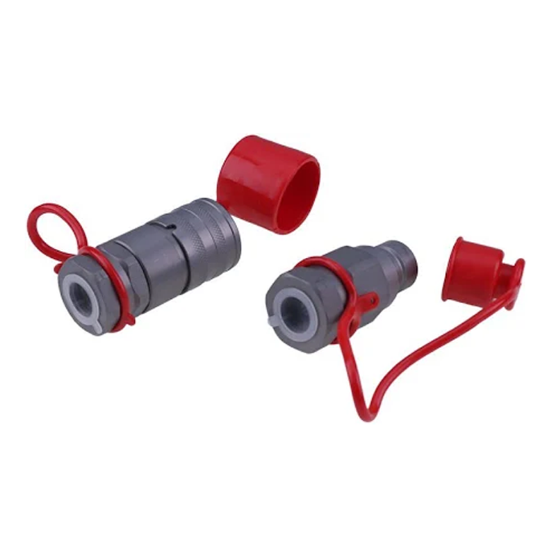 Ensemble de coupleurs rapides hydrauliques à face plate de 1/2" pour chargeuse compacte, filetage NPT 1/2"