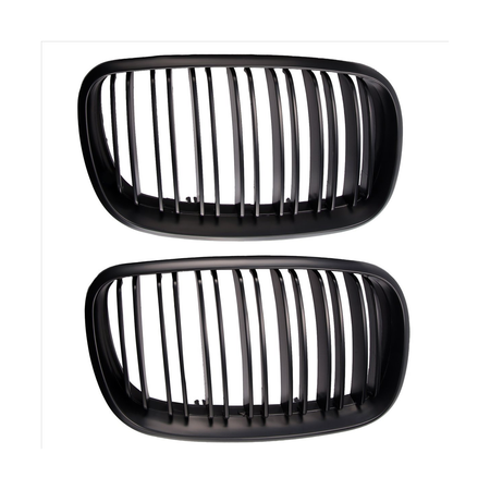 Gloss Black Dual Slats Front Kidney Grill Grille 51712334708 51712334710 for BMW F15 F16 X5 X6 2014-2018 - KUDUPARTS
