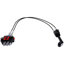 Hydraulic Control Valve Kit Cable Remote Control Valve Kit with 2 Spool Valve 80lpm 21gpm and 2 Cables Remote Joystick