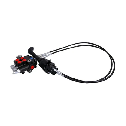 Hydraulic Control Valve Kit Cable Remote Control Valve Kit with 2 Spool Valve 80lpm 21gpm and 2 Cables Remote Joystick