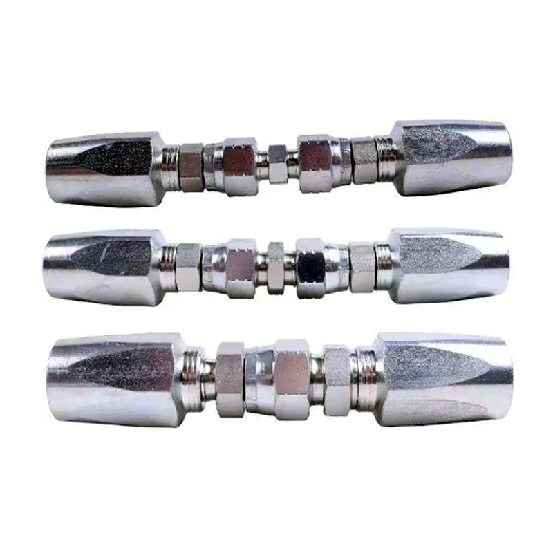 Hydraulic Hose Repair Kit 1/4 3/8 1/2 ID 2-Wire Hose Reusable Field Repair Fitting