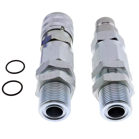 Hydraulic Quick-Connect Coupler Kit AT312877 KV13884 for John Deere 332 326D 280 332D 325 333D 270 328 328D 260 - KUDUPARTS