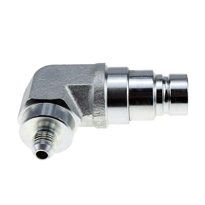 Male Flat Face Coupler with 3/8″ JIC 90 Degree End 7167304 for Bobcat - KUDUPARTS
