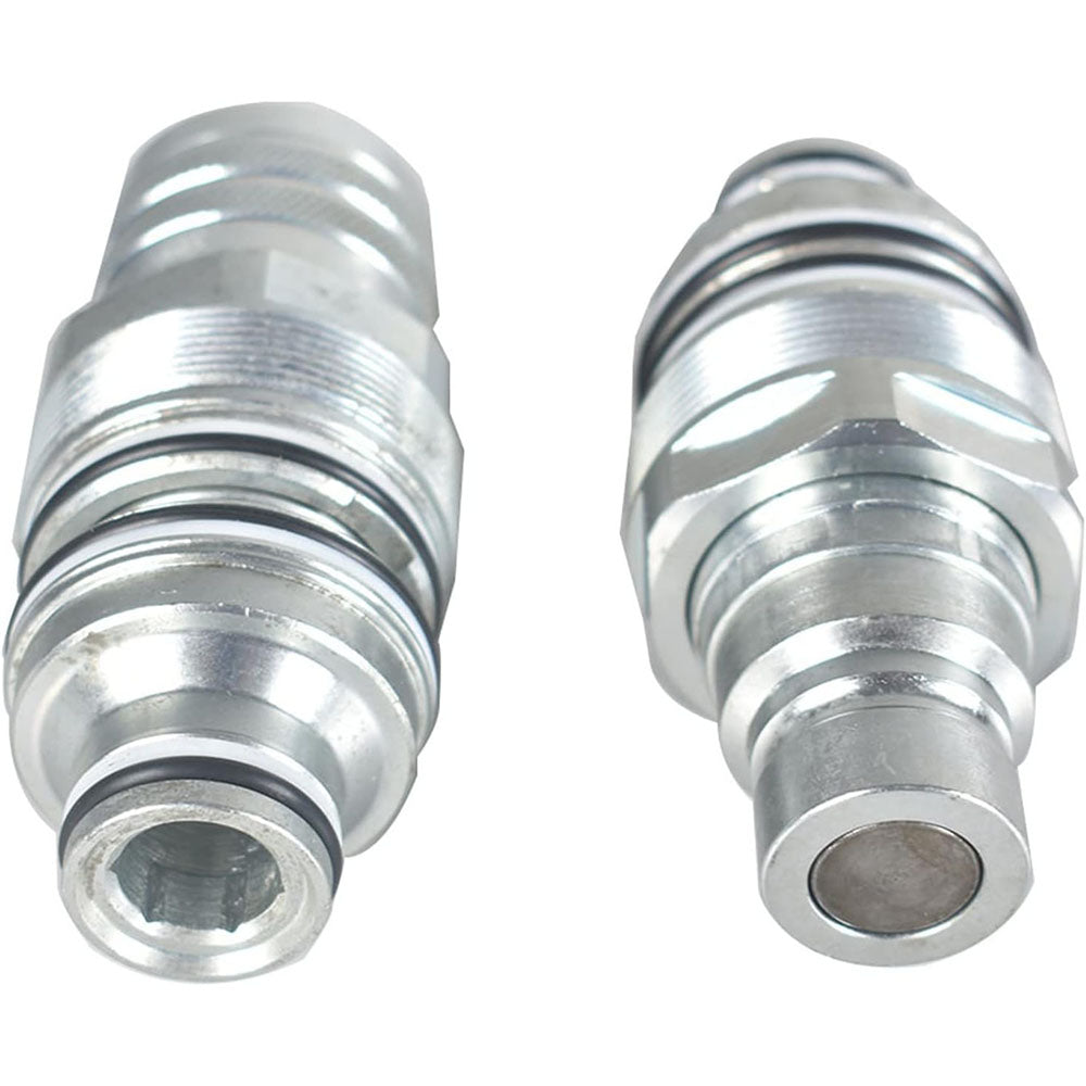 Male & Female Flat Face Coupler Kit 6679837 6680018 for Bobcat S205 S220 S250 S300 S330 S450 - KUDUPARTS