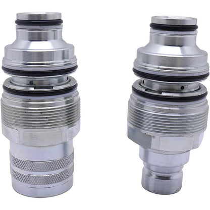 Male & Female Flat Face Coupler Kit 6679837 6680018 for Bobcat T140 T180 T190 T200 T300 - KUDUPARTS