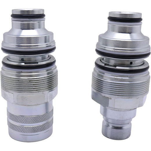 Male & Female Flat Face Coupler Kit 6679837 6680018 for Bobcat T140 T180 T190 T200 T300 - KUDUPARTS