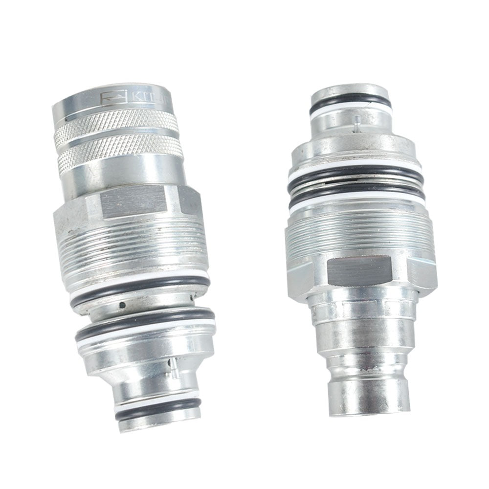 Male & Female Flat Face Coupler Kit 6679837 6680018 for Bobcat T140 T180 T190 T200 T300 - KUDUPARTS